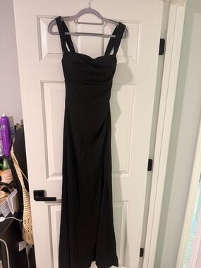 Windsor Black Maxi Dress with Square Straps